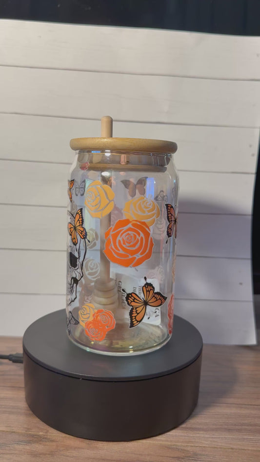 Skull and rose honey jar